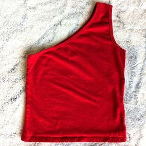 Red ♥️ Asymmetrical One Shoulder Top, Olivia Rae, size XS